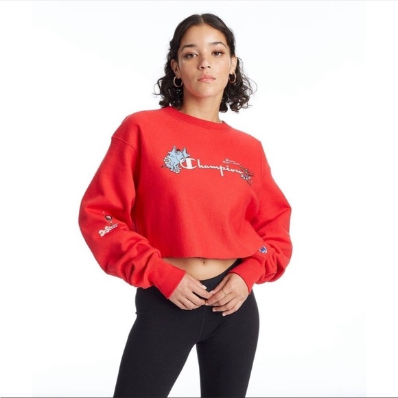 CHAMPION REVERSE WEAVE DR.SEUSS HORTON HEARS A WHO CROPPED SWEATSHIRT - Picture 3 of 6